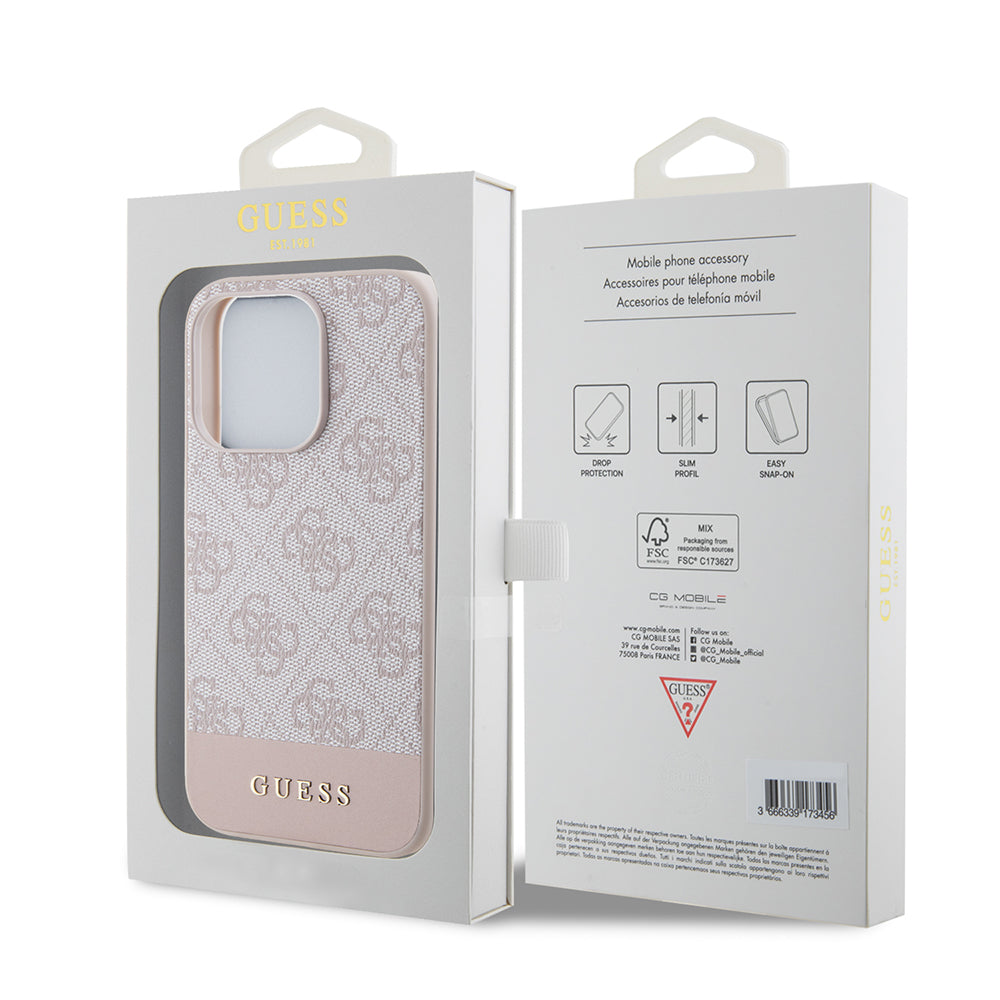 Husa pentru Apple iPhone 15 Pro Max, Guess, 4G Stripe, Roz