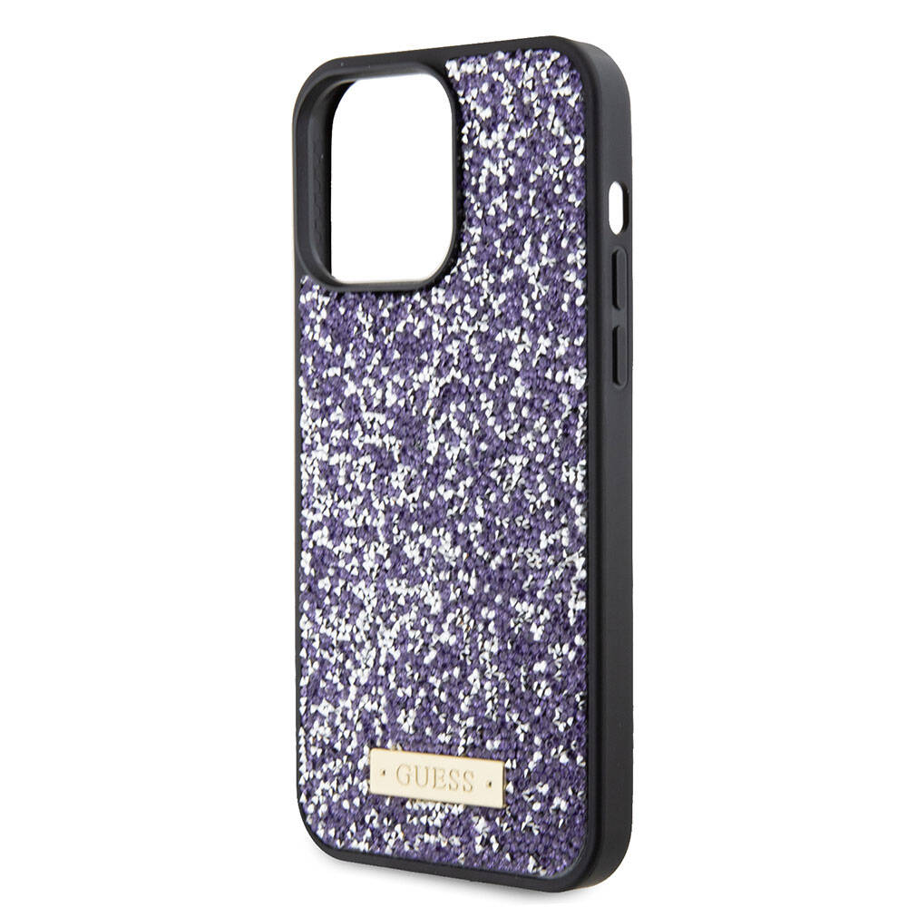 Husa pentru Apple iPhone 15 Pro, Guess, Rhinestone Metal Logo, Mov