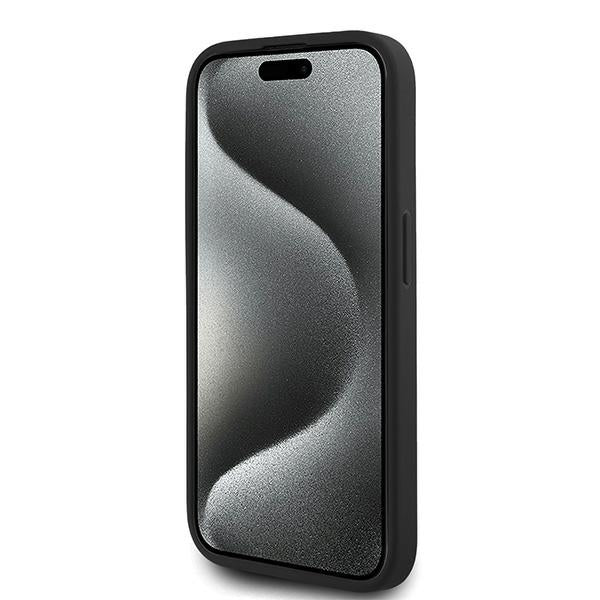 Husa pentru Apple iPhone 15 Pro Max, Karl Lagerfeld, Diagonal Quilted Script, Neagra