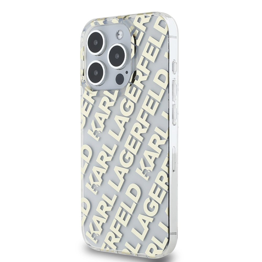 Husa pentru Apple iPhone 15 Pro Max, Karl Lagerfeld, IML Luxury Gold Fullover Logo, Aurie