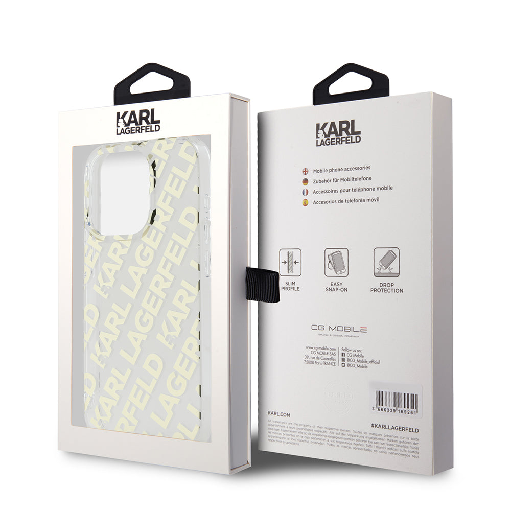 Husa pentru Apple iPhone 15 Pro Max, Karl Lagerfeld, IML Luxury Gold Fullover Logo, Aurie