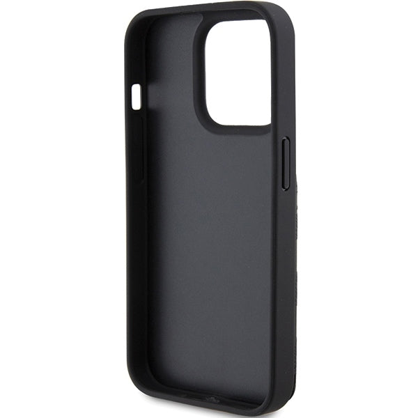 Husa pentru Apple iPhone 15 Pro Max, Karl Lagerfeld, Saffiano Cardslots and Stand Monogram Choupette, Neagra