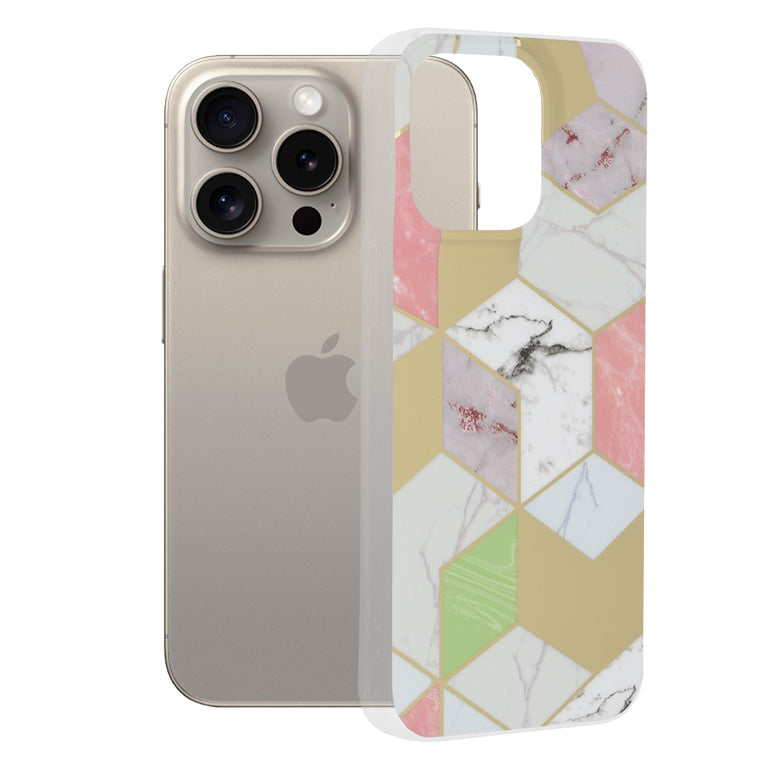 Husa pentru Apple iPhone 15 Pro Max, Techsuit, Marble, Mov
