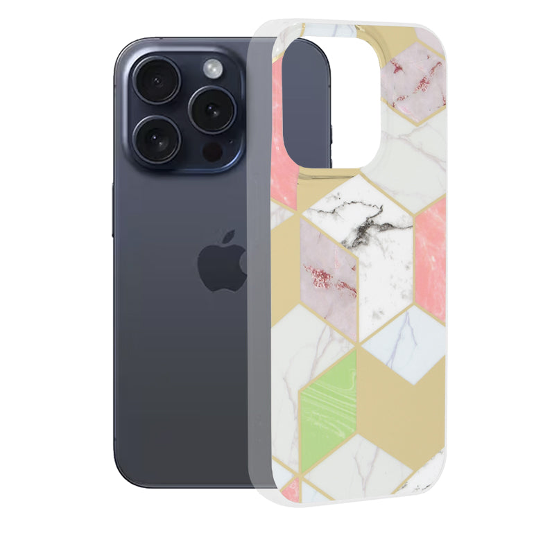 Husa pentru Apple iPhone 15 Pro, Techsuit, Marble, Mov