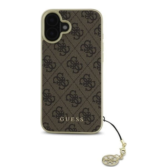 Husa pentru Apple iPhone 16, Guess, 4G Charm, Maro