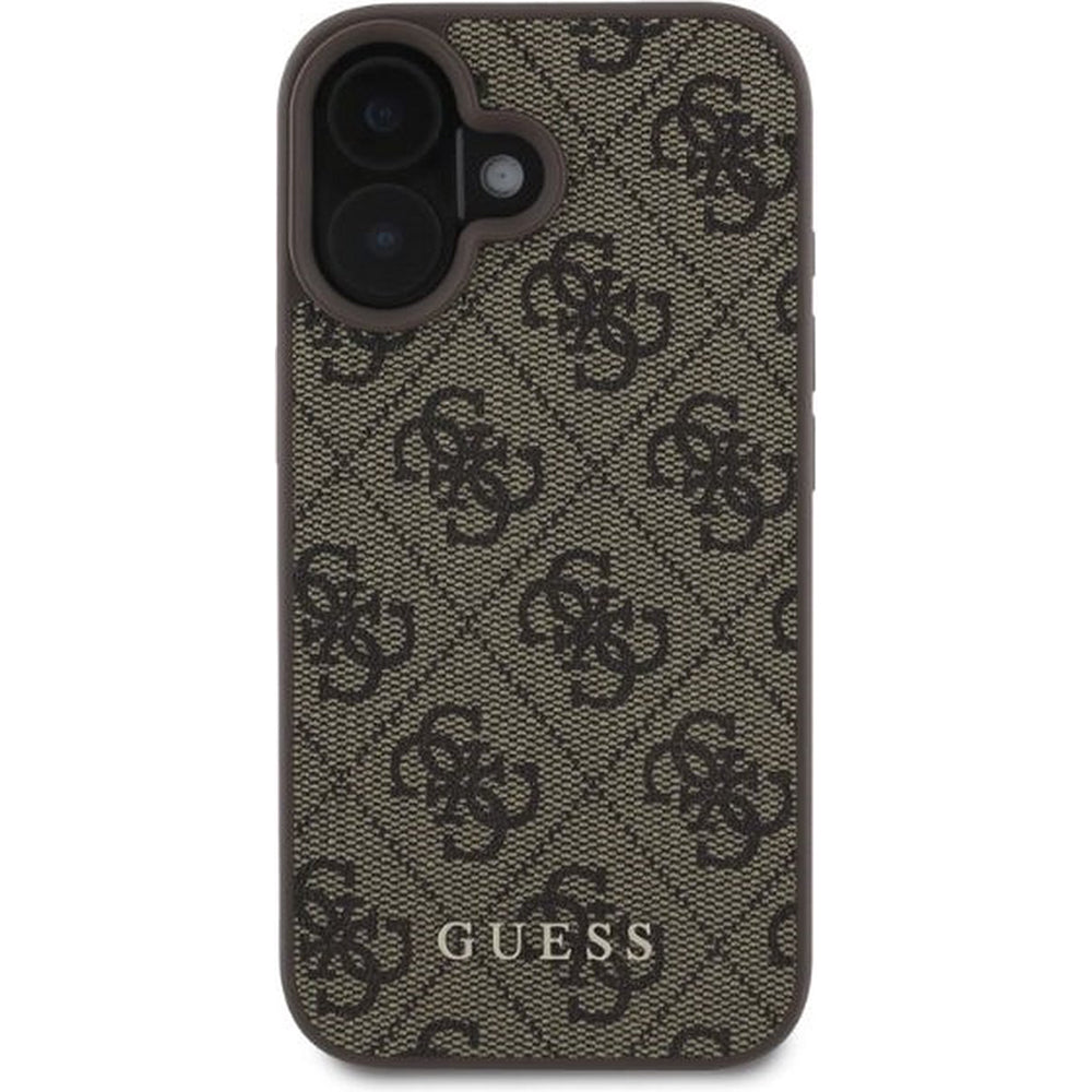 Husa pentru Apple iPhone 16, Guess, 4G Classic, Maro