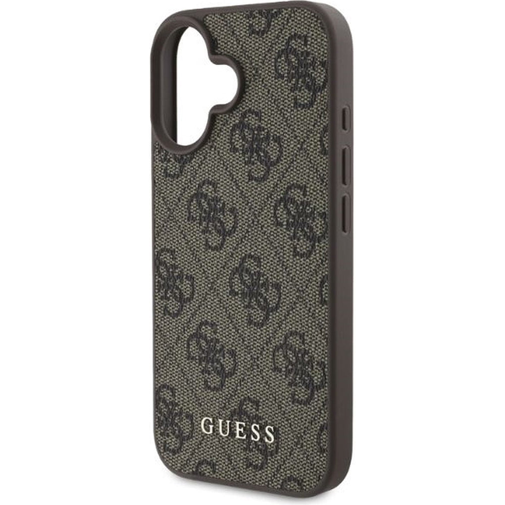 Husa pentru Apple iPhone 16, Guess, 4G Classic, Maro