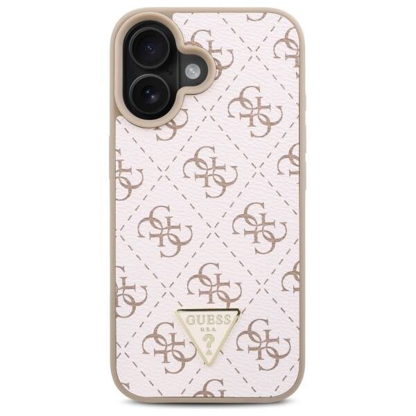 Husa pentru Apple iPhone 16, Guess, 4G Triangle Logo, Alba