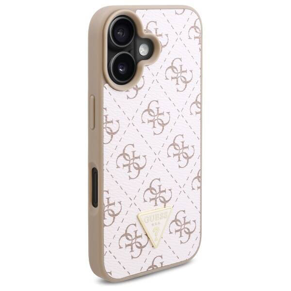 Husa pentru Apple iPhone 16, Guess, 4G Triangle Logo, Alba