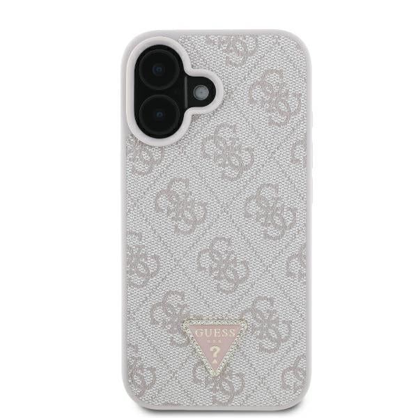 Husa pentru Apple iPhone 16, Guess, Crossbody 4G Triangle Strass, Albastra