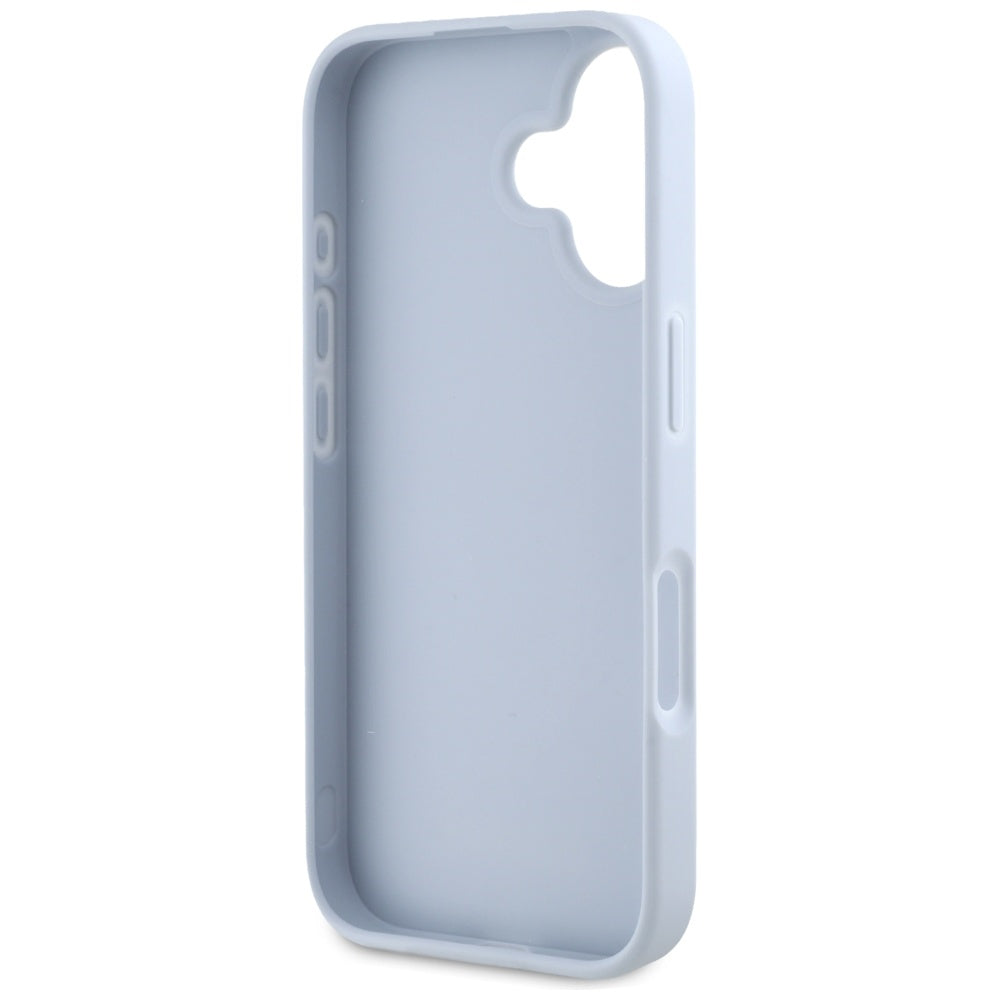 Husa pentru Apple iPhone 16, Guess, Grained Big 4G Logo Small Classic Logo, Albastra