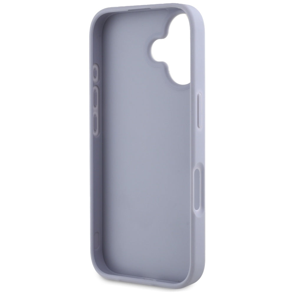 Husa pentru Apple iPhone 16, Guess, Hot Stamp 4G Pattern Triangle Logo, Mov Deschis