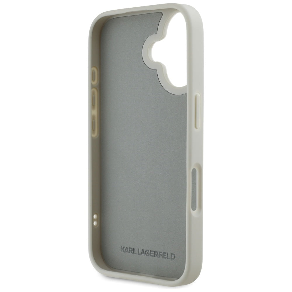 Husa pentru Apple iPhone 16, Karl Lagerfeld, 3D Rubber Karl & Choupette, Bej