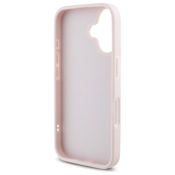 Husa pentru Apple iPhone 16, Karl Lagerfeld, Diagonal Quilted Script, Roz