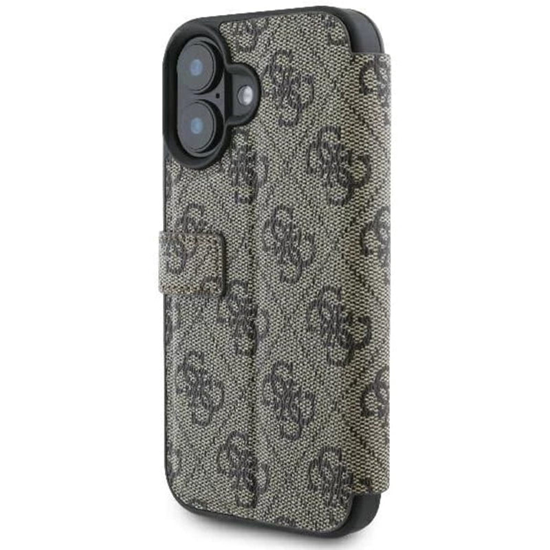 Husa pentru Apple iPhone 16 Plus, Guess, 4G Book, Maro