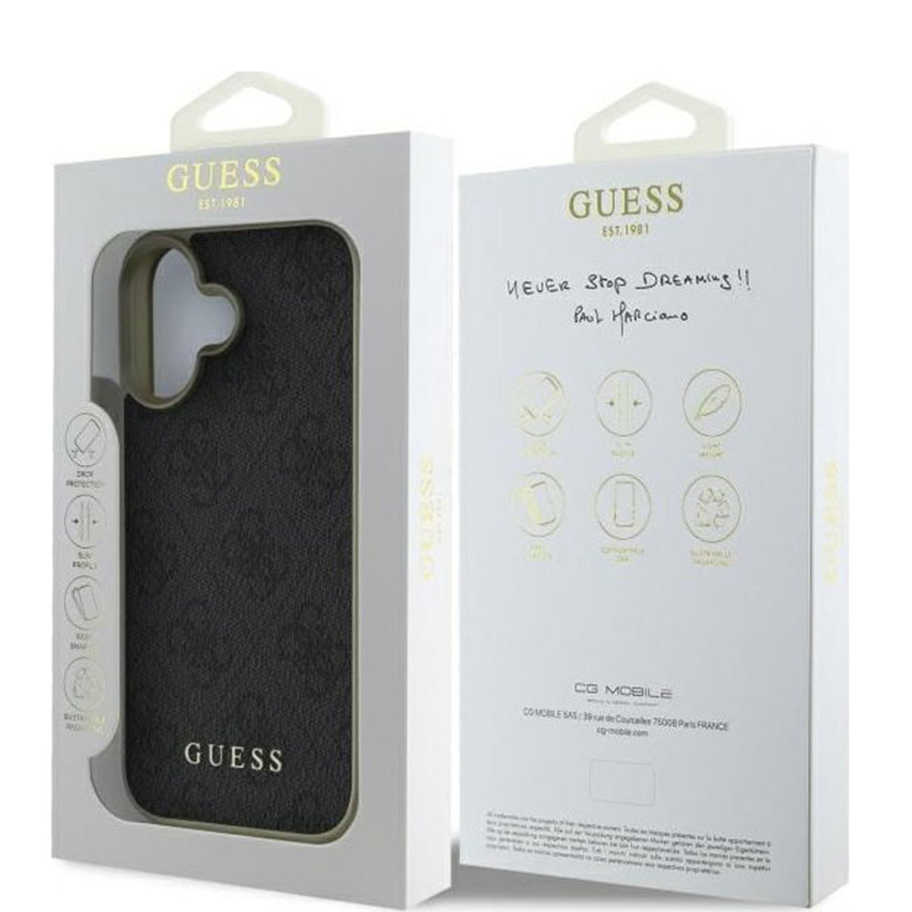 Husa pentru Apple iPhone 16 Plus, Guess, 4G Charm, Neagra