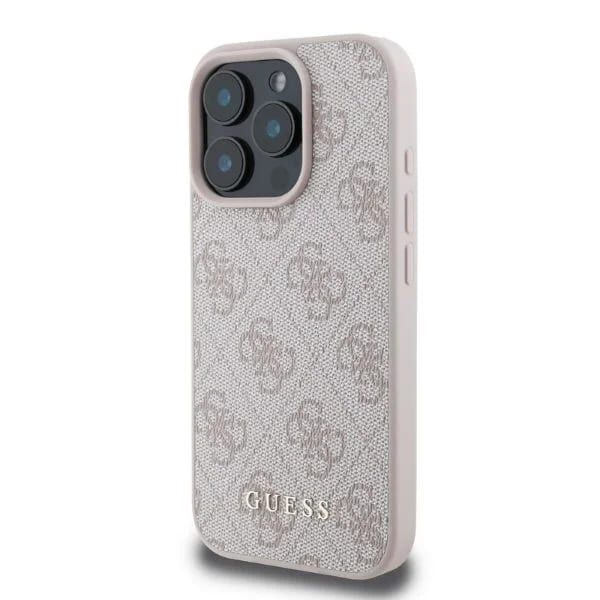 Husa pentru Apple iPhone 16 Pro, Guess, 4G Classic, Roz