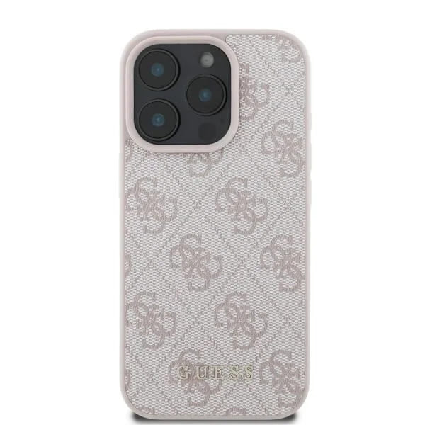 Husa pentru Apple iPhone 16 Pro, Guess, 4G Classic, Roz