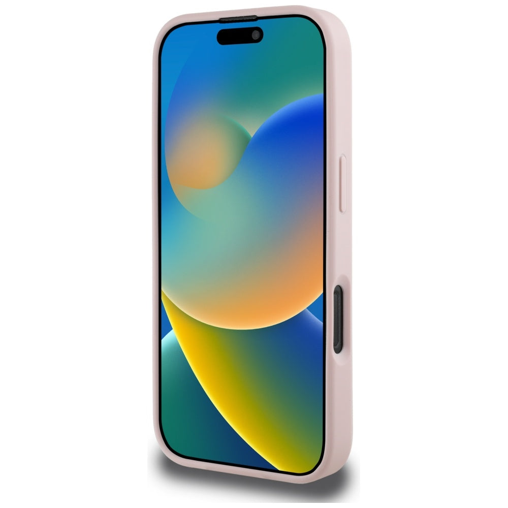 Husa pentru Apple iPhone 16 Pro, Guess, 4G Grained Roses Big Logo, Roz