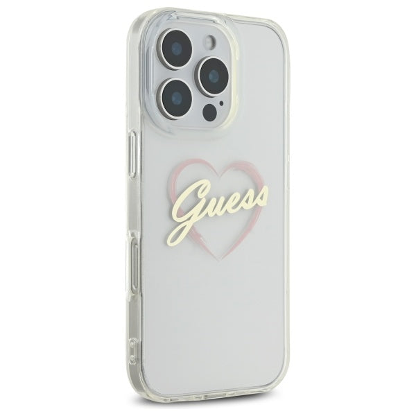 Husa pentru Apple iPhone 16 Pro, Guess, IML Heart, Transparenta