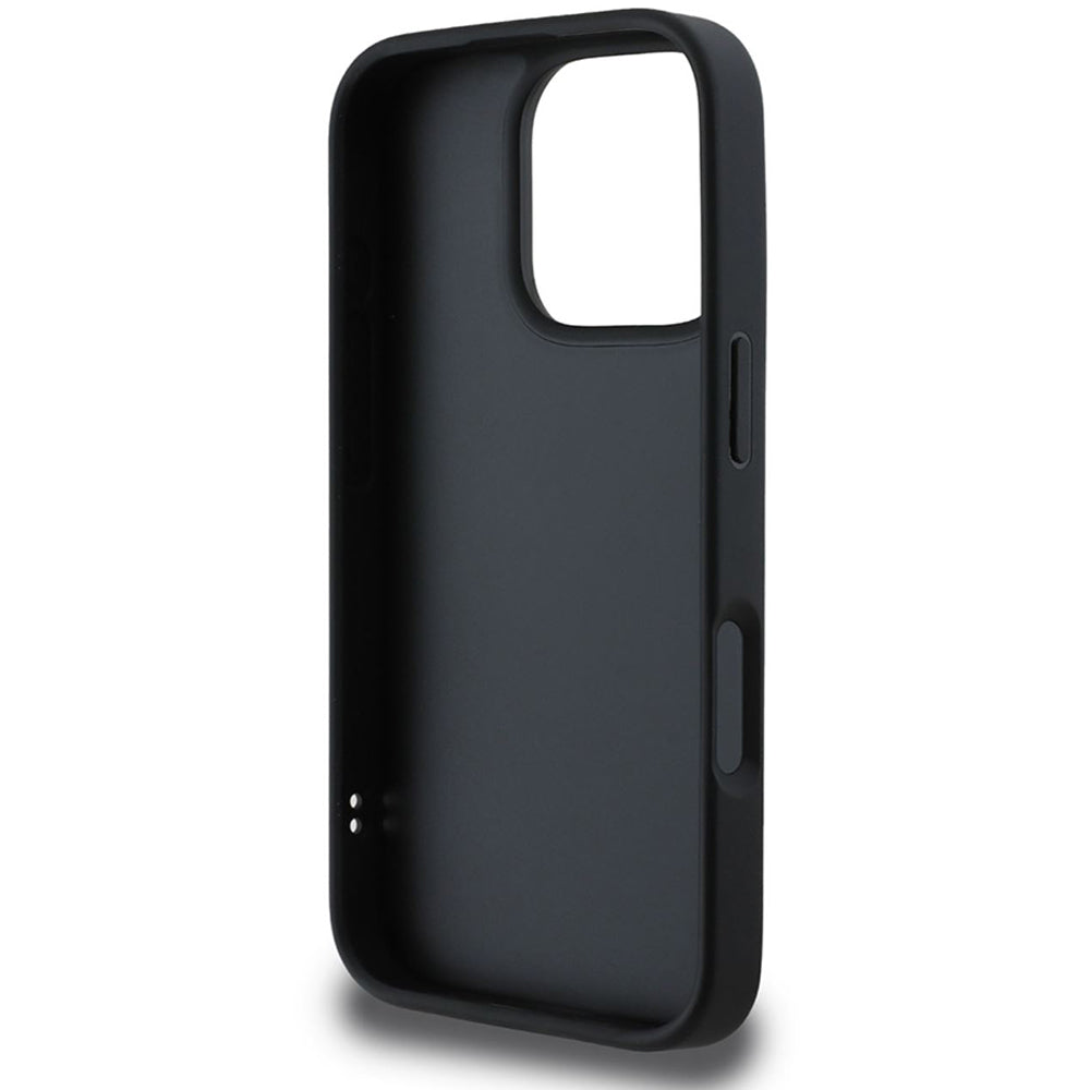 Husa pentru Apple iPhone 16 Pro, Guess, Quilted Metal Logo, Neagra