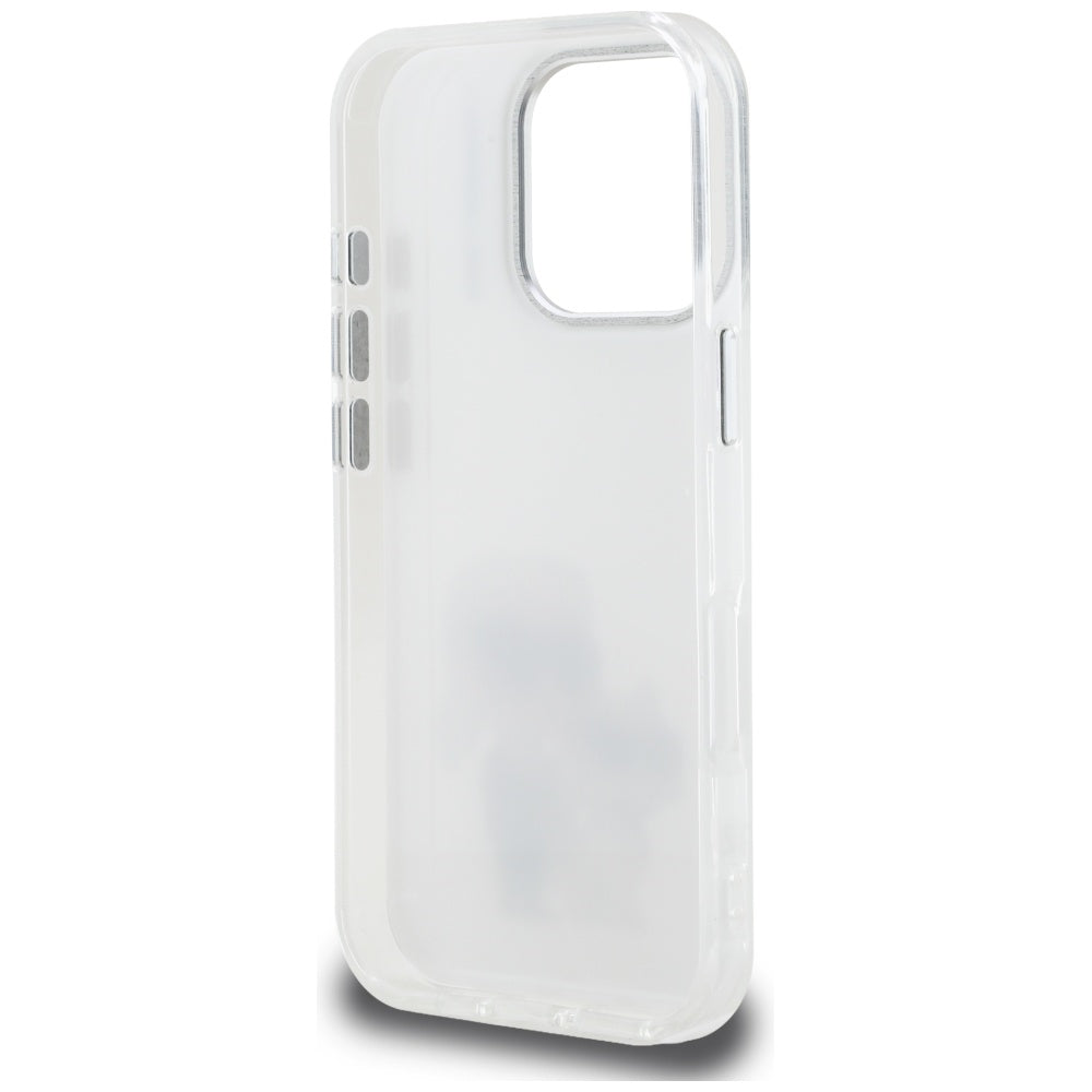 Husa pentru Apple iPhone 16 Pro, Karl Lagerfeld, IML Aquarelle Logo Karl & Choupette, Alba