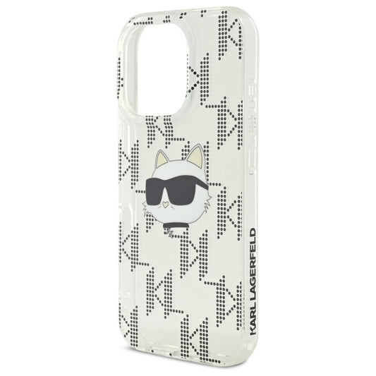 Husa pentru Apple iPhone 16 Pro, Karl Lagerfeld, IML Luxury Electroplated Choupette's Head, Transparenta