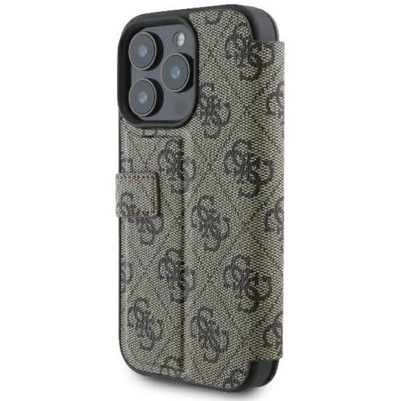 Husa pentru Apple iPhone 16 Pro Max, Guess, 4G Book, Maro