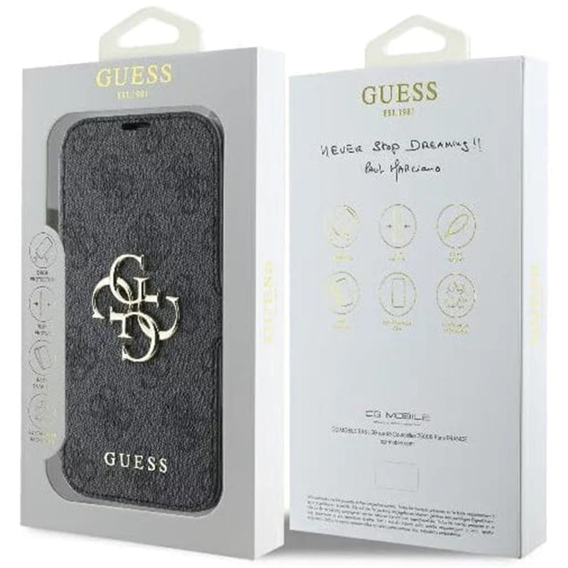 Husa pentru Apple iPhone 16 Pro Max, Guess, 4G Book, Neagra