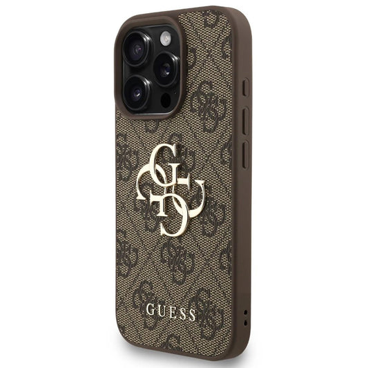 Husa pentru Apple iPhone 16 Pro Max, Guess, 4G Classic Logo with Strap, Maro