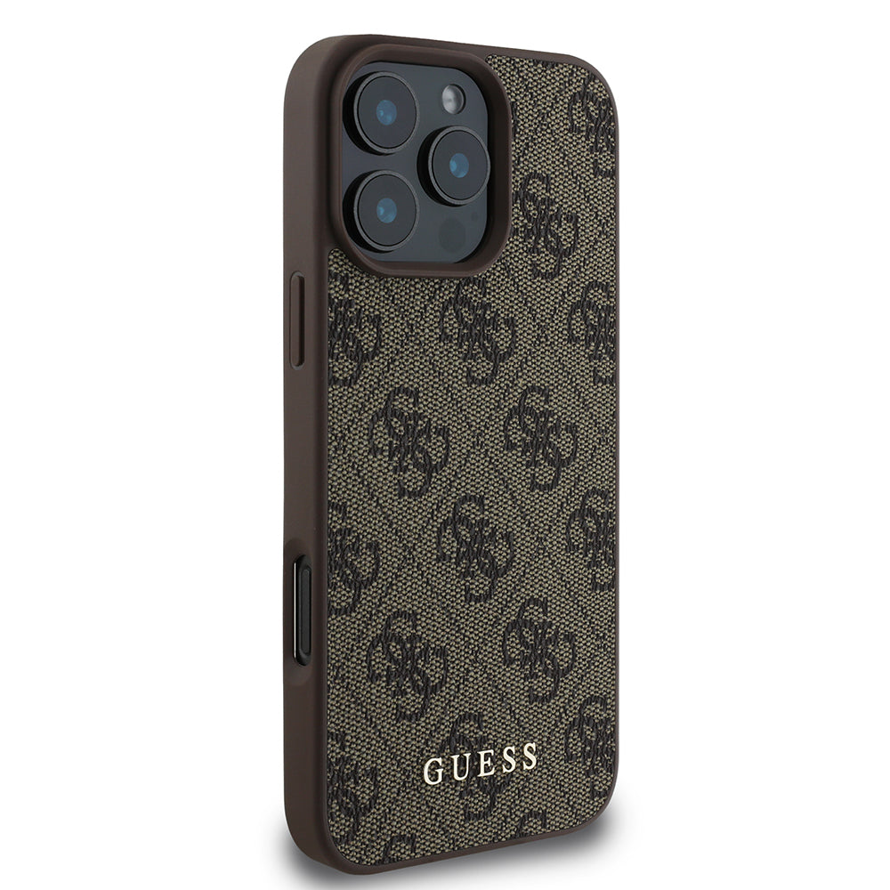 Husa pentru Apple iPhone 16 Pro Max, Guess, 4G Classic, Maro