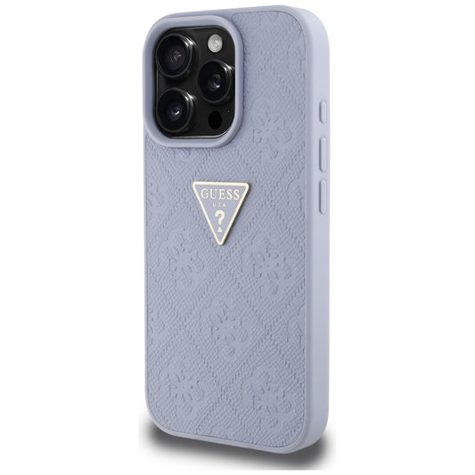 Husa pentru Apple iPhone 16 Pro Max, Guess, Hot Stamp 4G Pattern Triangle Logo, Mov Deschis