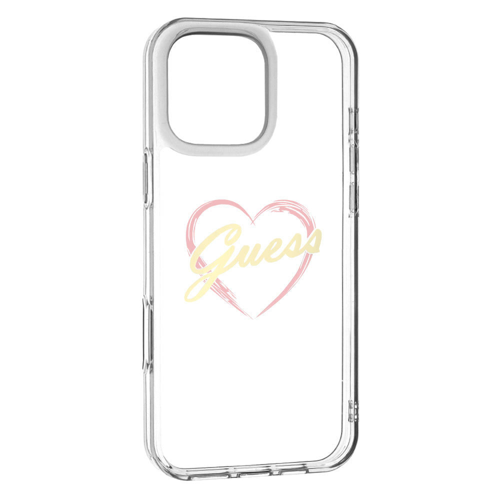 Husa pentru Apple iPhone 16 Pro Max, Guess, IML Heart, Transparenta