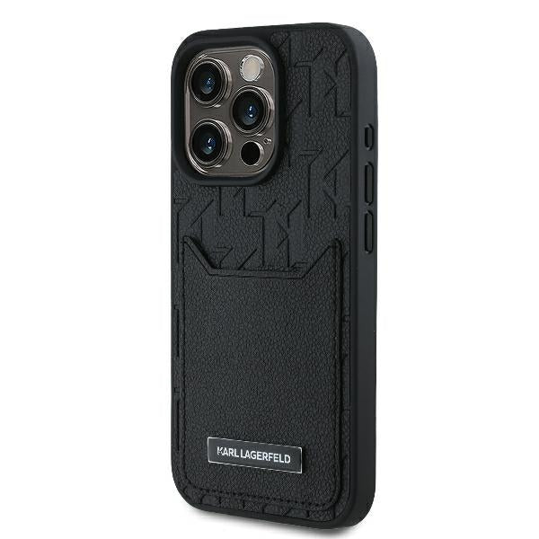 Husa pentru Apple iPhone 16 Pro Max, Karl Lagerfeld, Cardslots Monogram, Neagra
