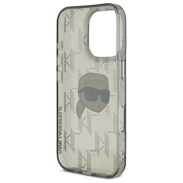 Husa pentru Apple iPhone 16 Pro Max, Karl Lagerfeld, IML Luxury Electroplated Karl's Head, Neagra