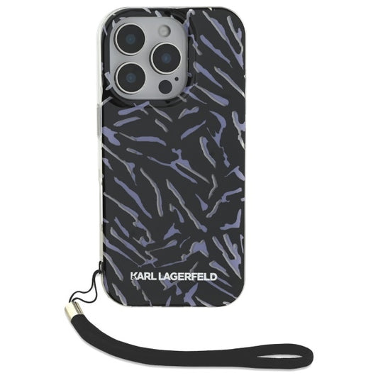 Husa pentru Apple iPhone 16 Pro Max, Karl Lagerfeld, Zebra with Cord Strap, Mov