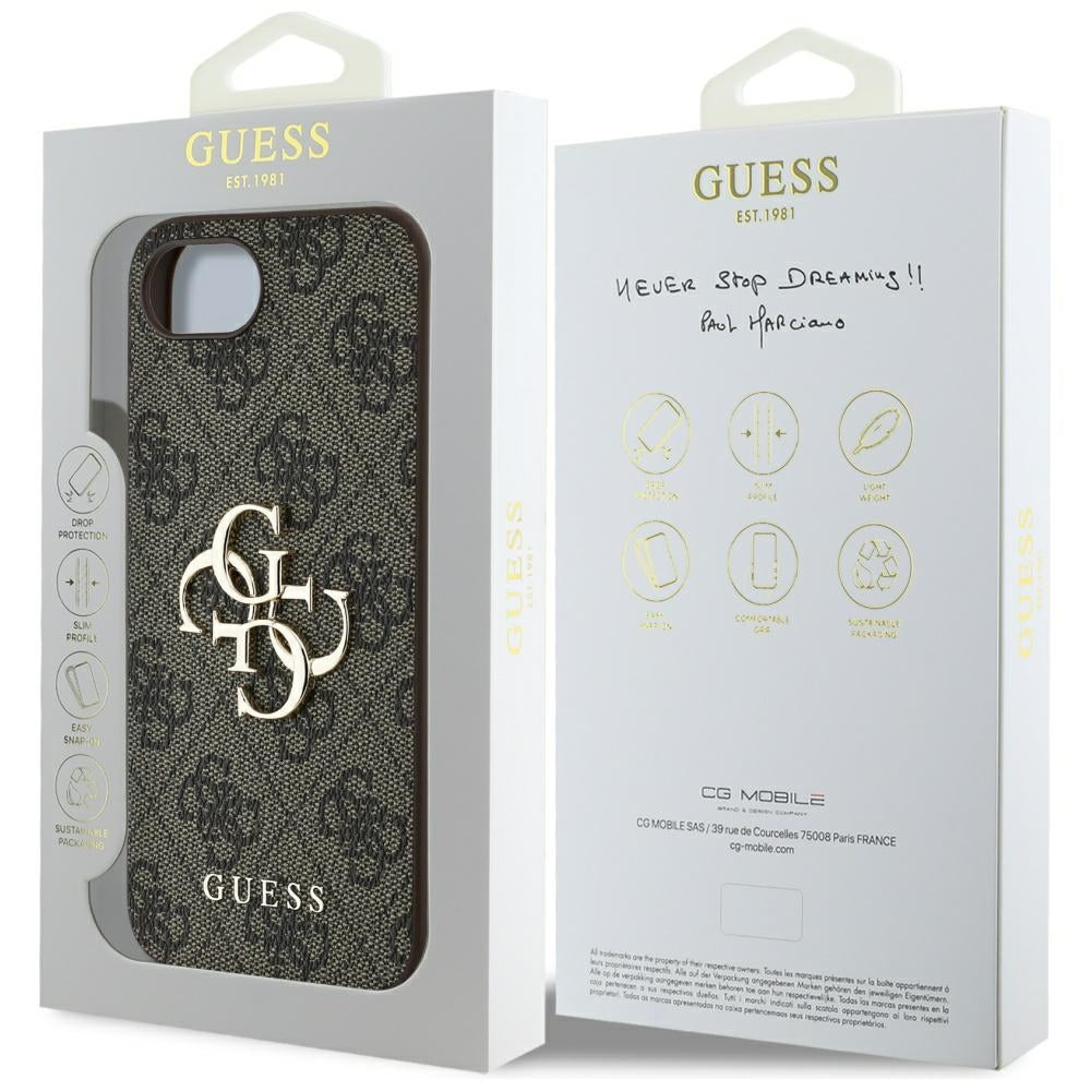 Husa pentru Apple iPhone 17e / 16e, Guess, 4G Big Logo, Maro