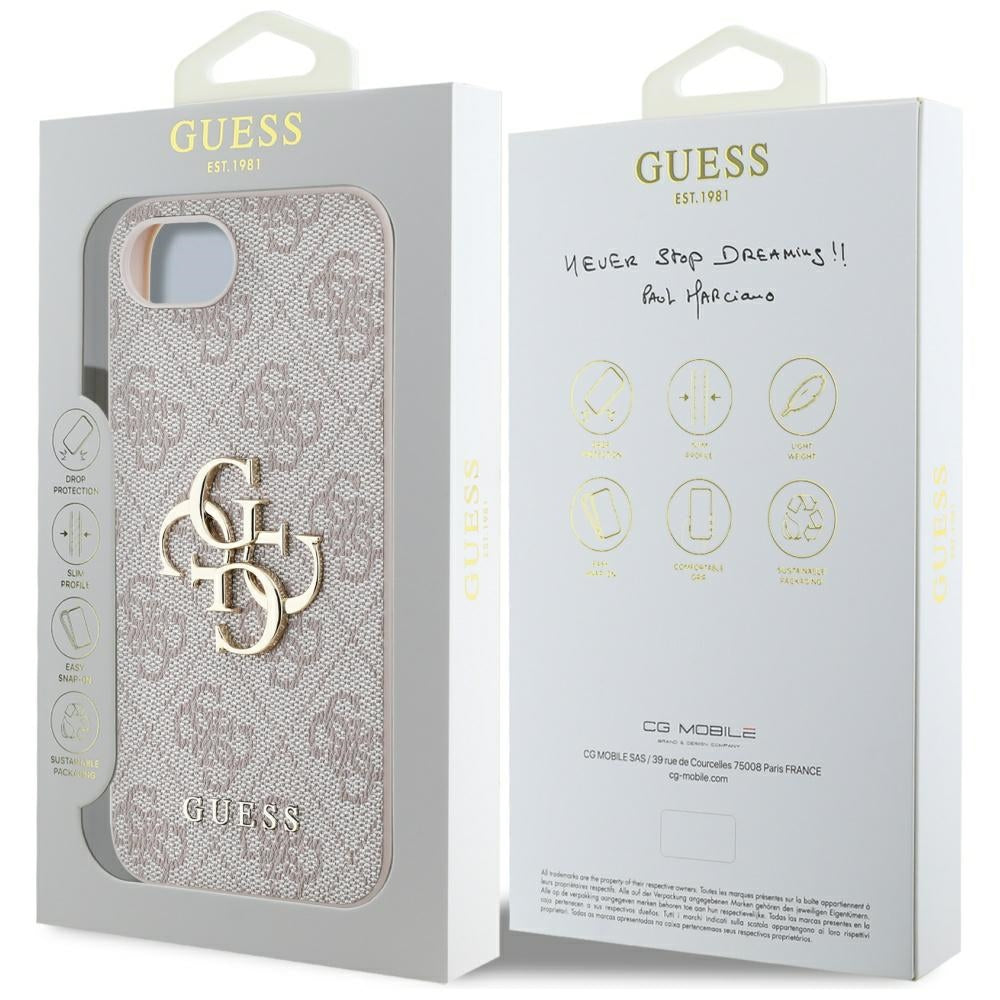Husa pentru Apple iPhone 17e / 16e, Guess, 4G Big Logo, Roz