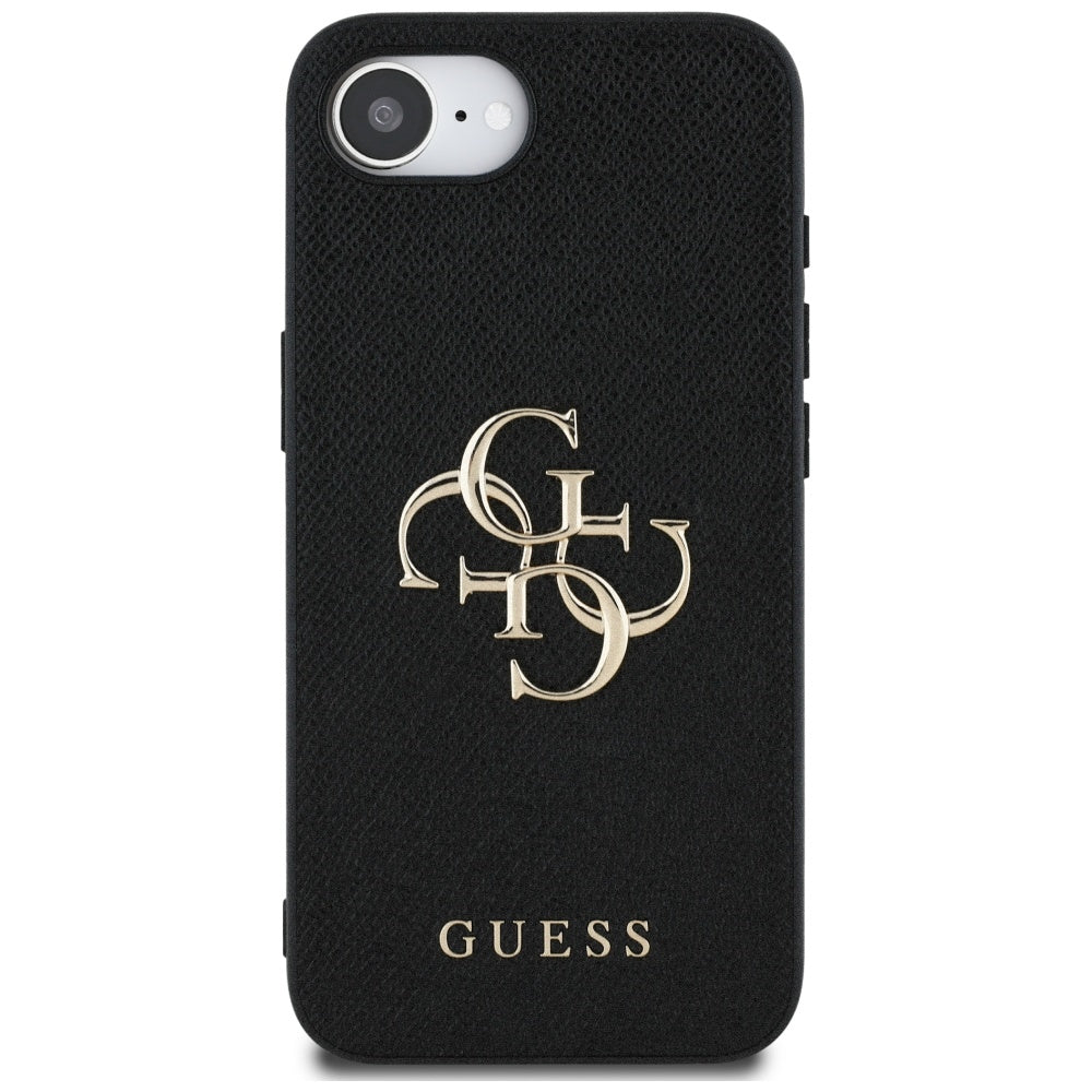 Husa pentru Apple iPhone 17e / 16e, Guess, 4G Grained Big and Classic Logo, Neagra