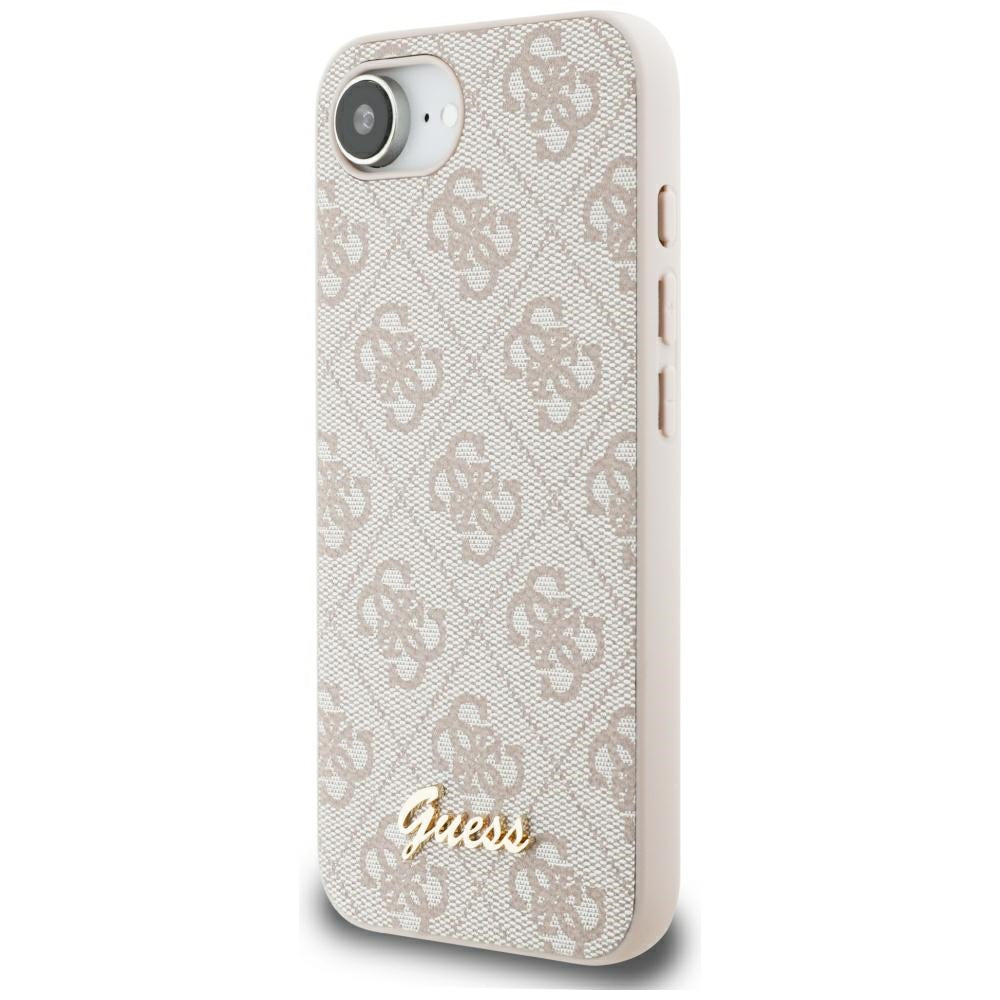 Husa pentru Apple iPhone 17e / 16e, Guess, 4G Script Logo, Roz