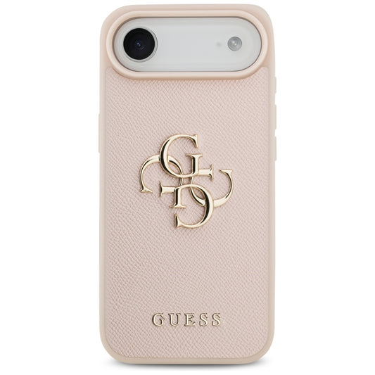 Husa pentru Apple iPhone 17 Air, Guess, 4G Grained Big and Classic Logo, Roz