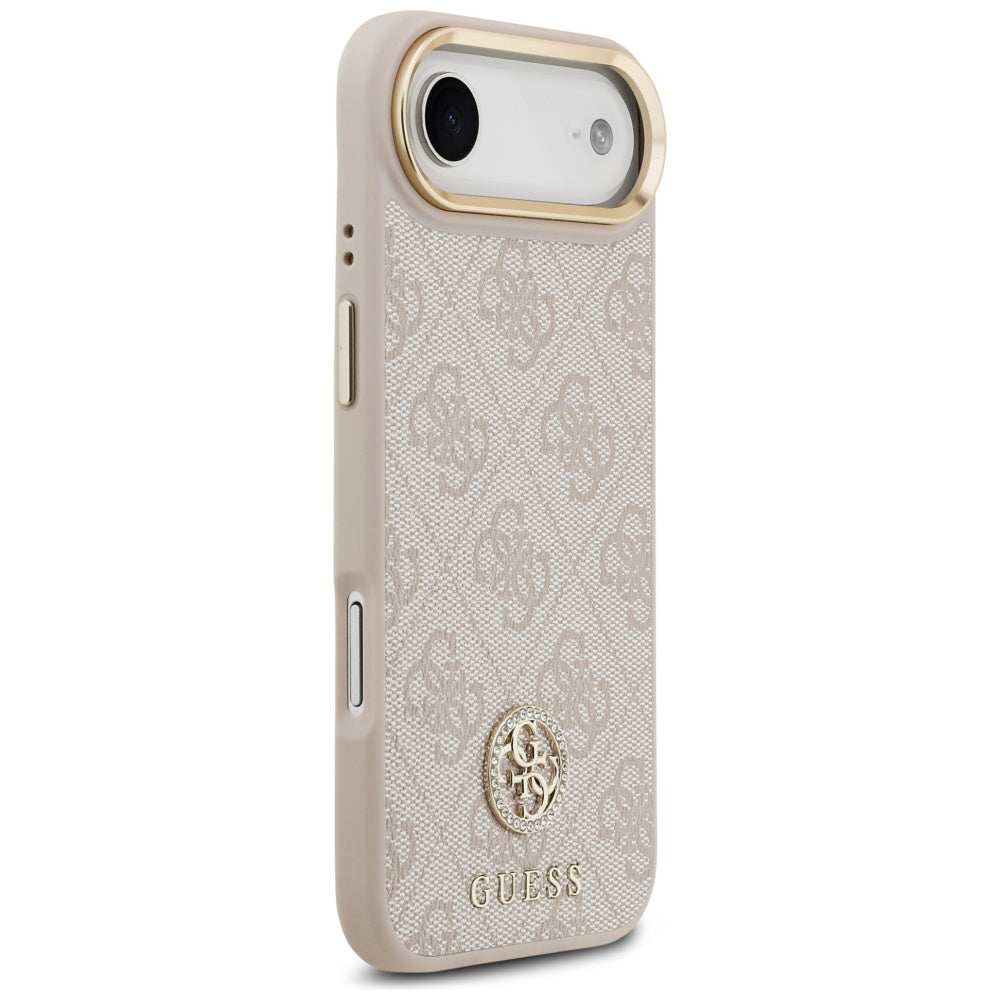 Husa pentru Apple iPhone 17 Air, Guess, 4G Strass Logo and Big Strap, Roz