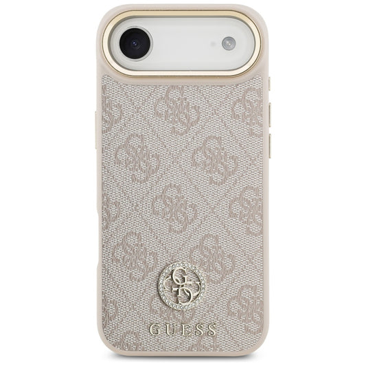 Husa pentru Apple iPhone 17 Air, Guess, 4G Strass Logo and Big Strap, Roz