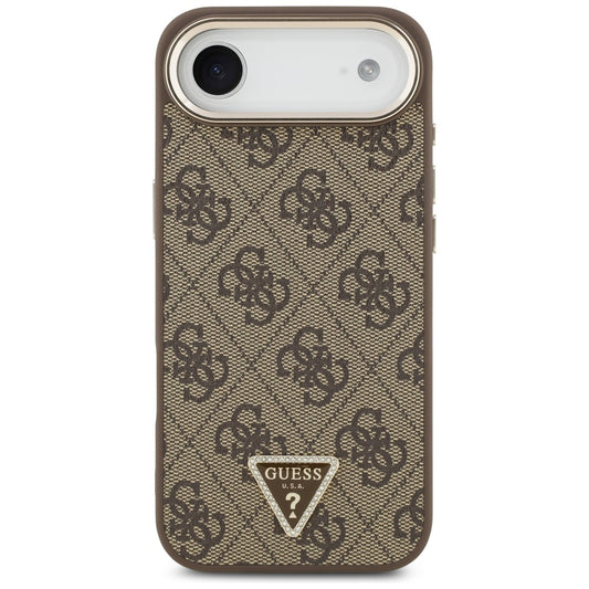 Husa pentru Apple iPhone 17 Air, Guess, 4G Triangle Logo, Maro Aurie