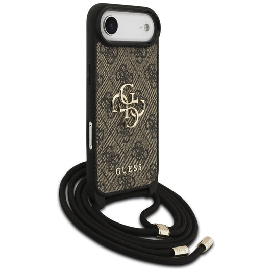Husa pentru Apple iPhone 17 Air, Guess, Crossbody Cord 4G Big Log, Maro