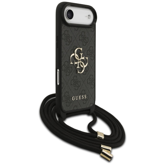 Husa pentru Apple iPhone 17 Air, Guess, Crossbody Cord 4G Big Log, Neagra