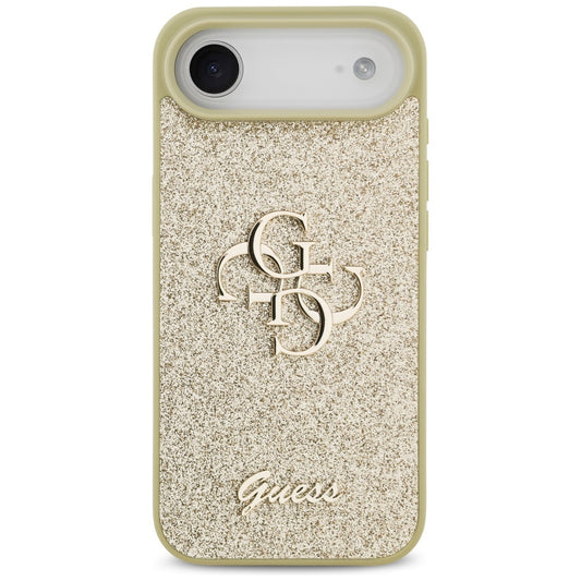 Husa pentru Apple iPhone 17 Air, Guess, Fixed Glitter Big 4G, Aurie