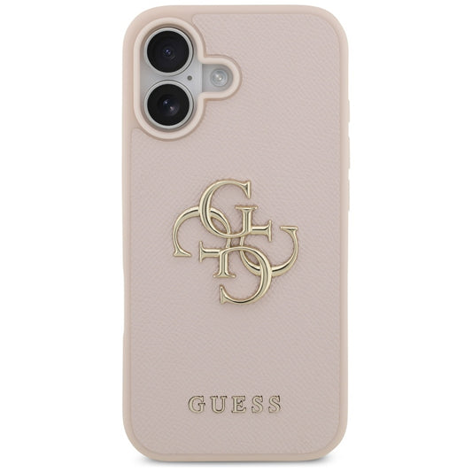 Husa pentru Apple iPhone 17, Guess, 4G Grained Big and Classic Logo, Roz