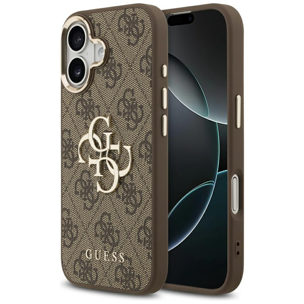 Husa pentru Apple iPhone 17, Guess, Big 4G Logo Classic, Maro Aurie