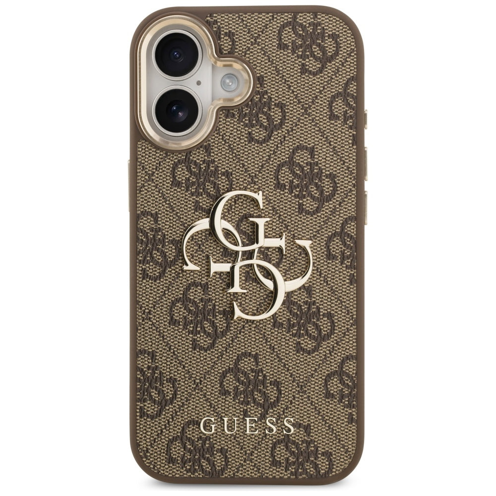 Husa pentru Apple iPhone 17, Guess, Big 4G Logo Classic, Maro Aurie